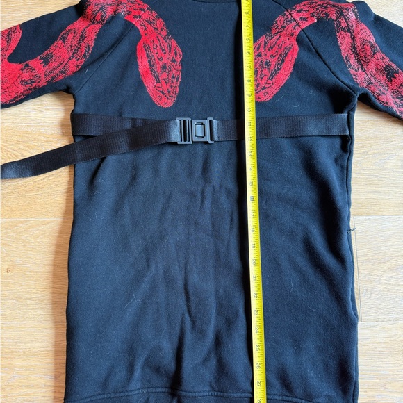 Marcelo Burlon Black and Red Crewneck Snake Print Mini Dress - Picture 5 of 7